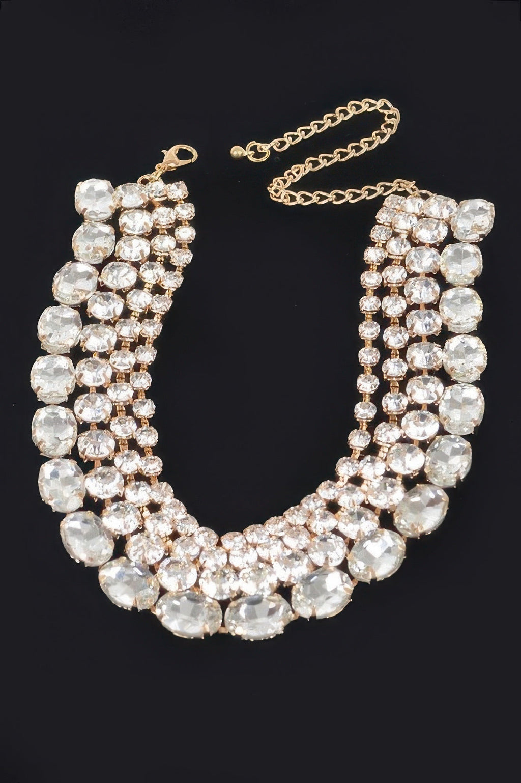 Multi Rhinestone Layered Necklace