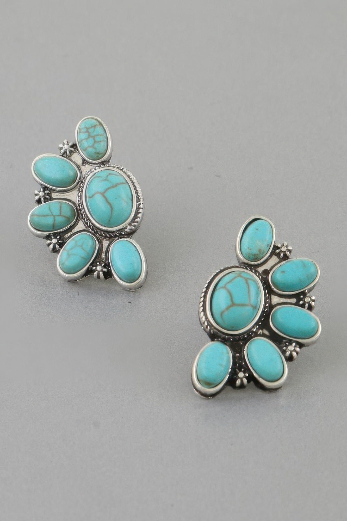 Antique Half Flower Stud Earrings