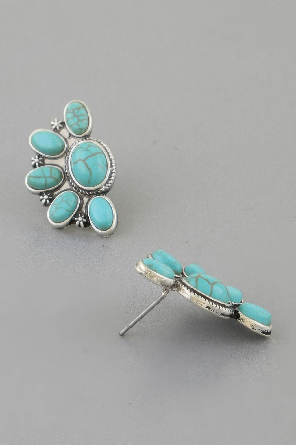 Antique Half Flower Stud Earrings