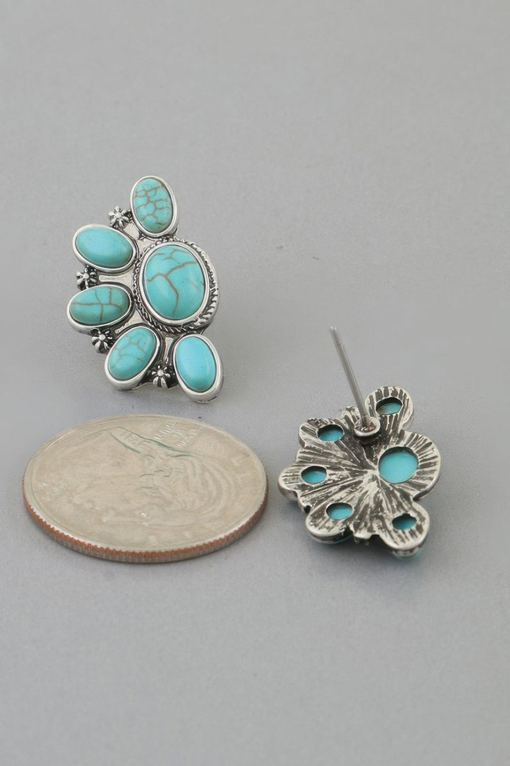 Antique Half Flower Stud Earrings