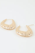 Hammered Moon Hoop Earrings