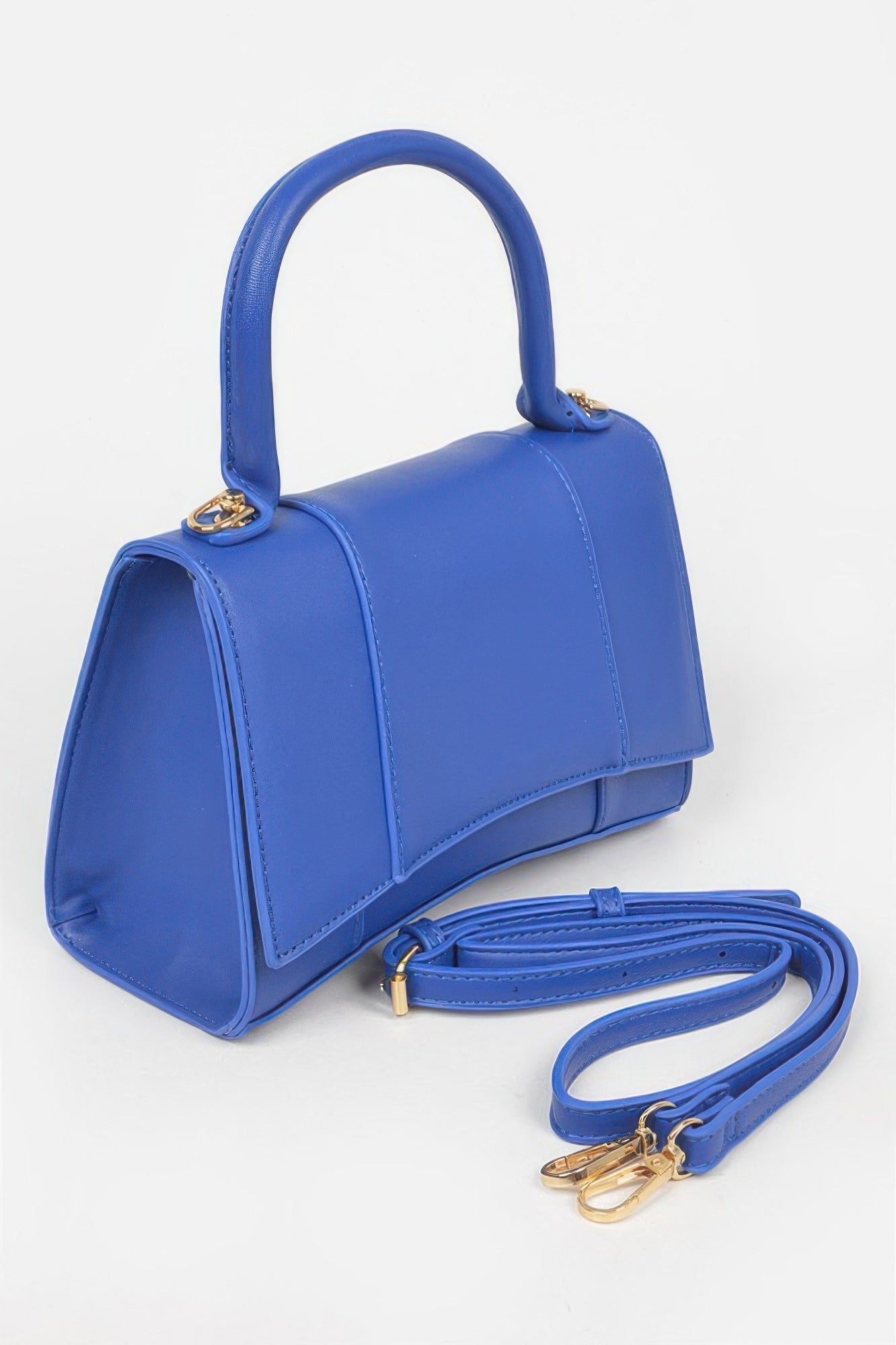 Faux Leather Top Handle Bag