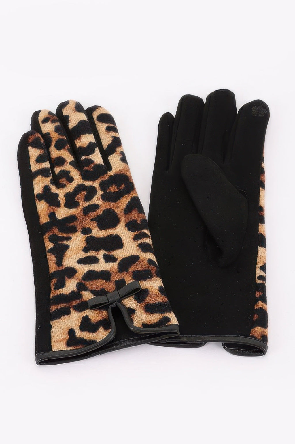Leopard Print Knitted Gloves