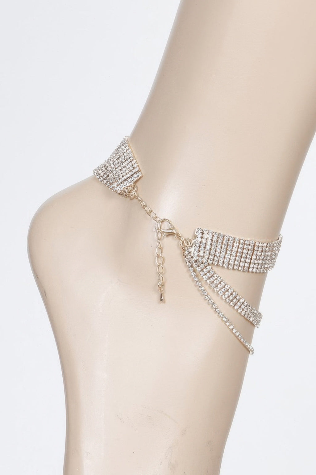 Layered Rhinestone Anklet