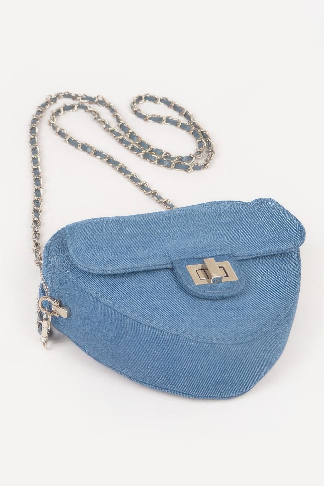 Heart Shape Denim Crossbody Bag