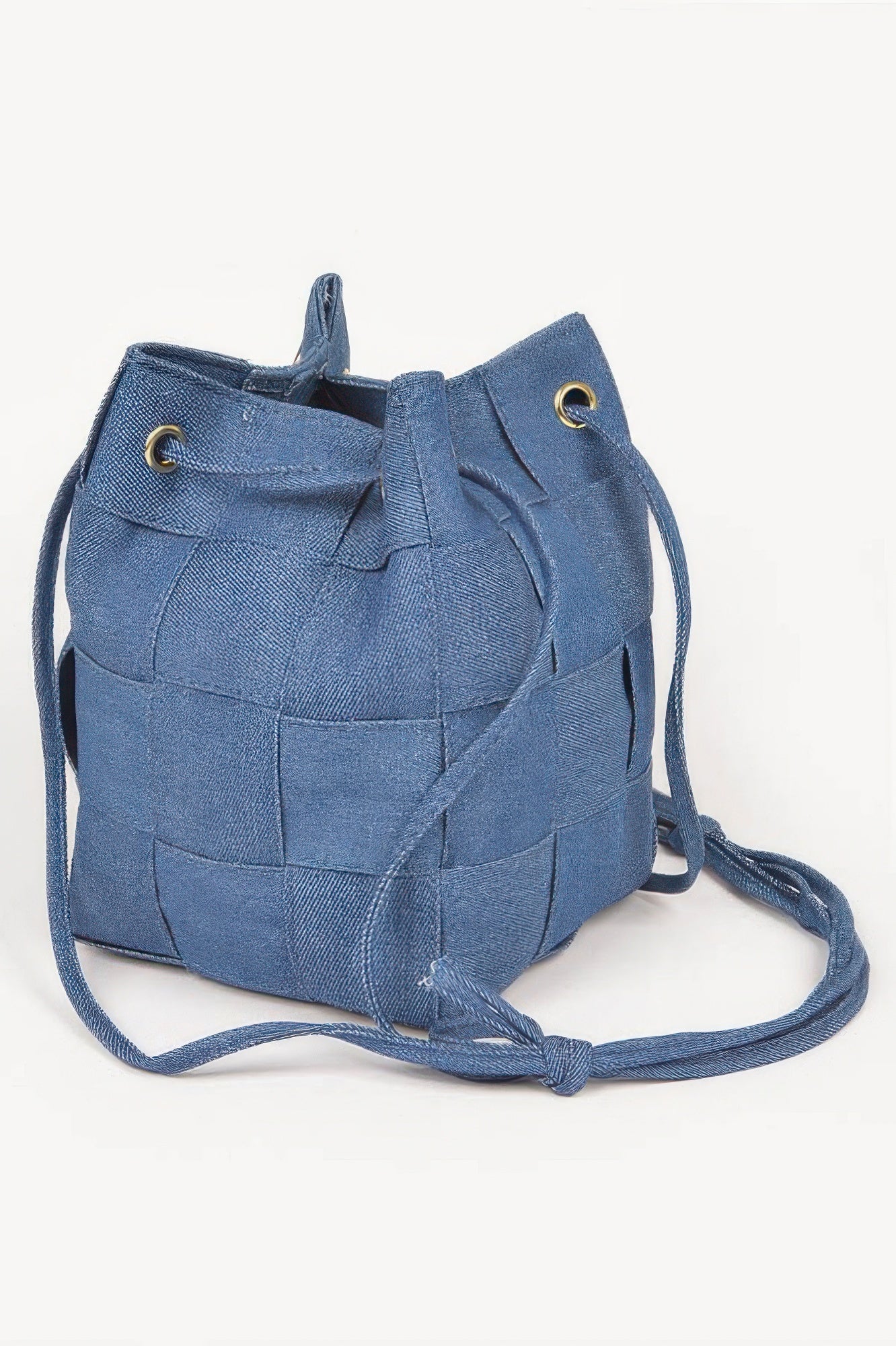 Braided Denim Bucket Bag