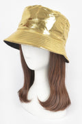 Metallic Faux Leather Bucket Hat