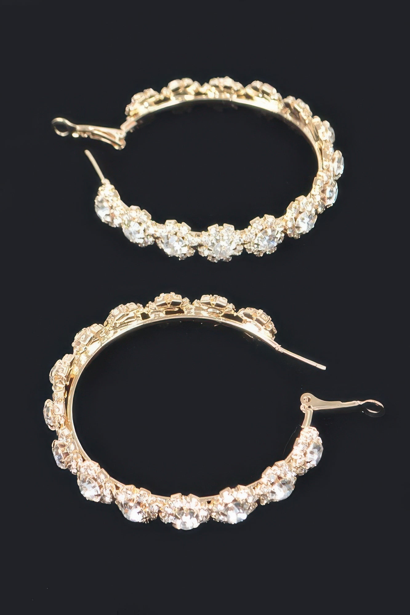 Multi Rhinestone Flower Hoop Earring