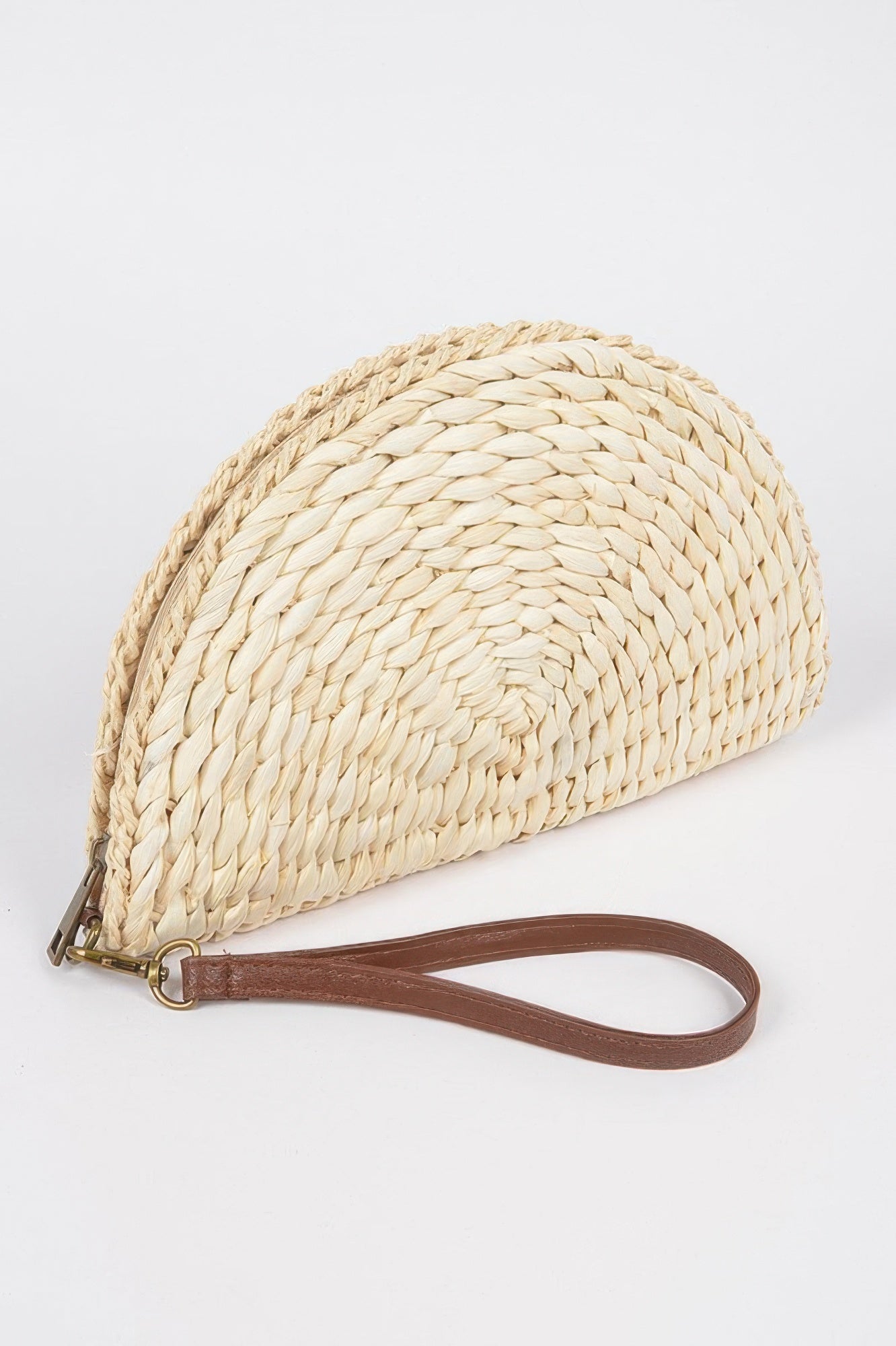 Half Circle Straw Clutch