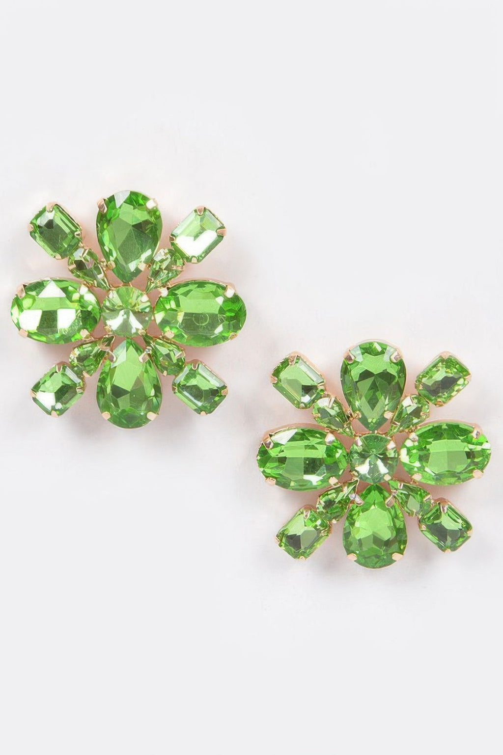 Bejeweled Flower Stud Earrings