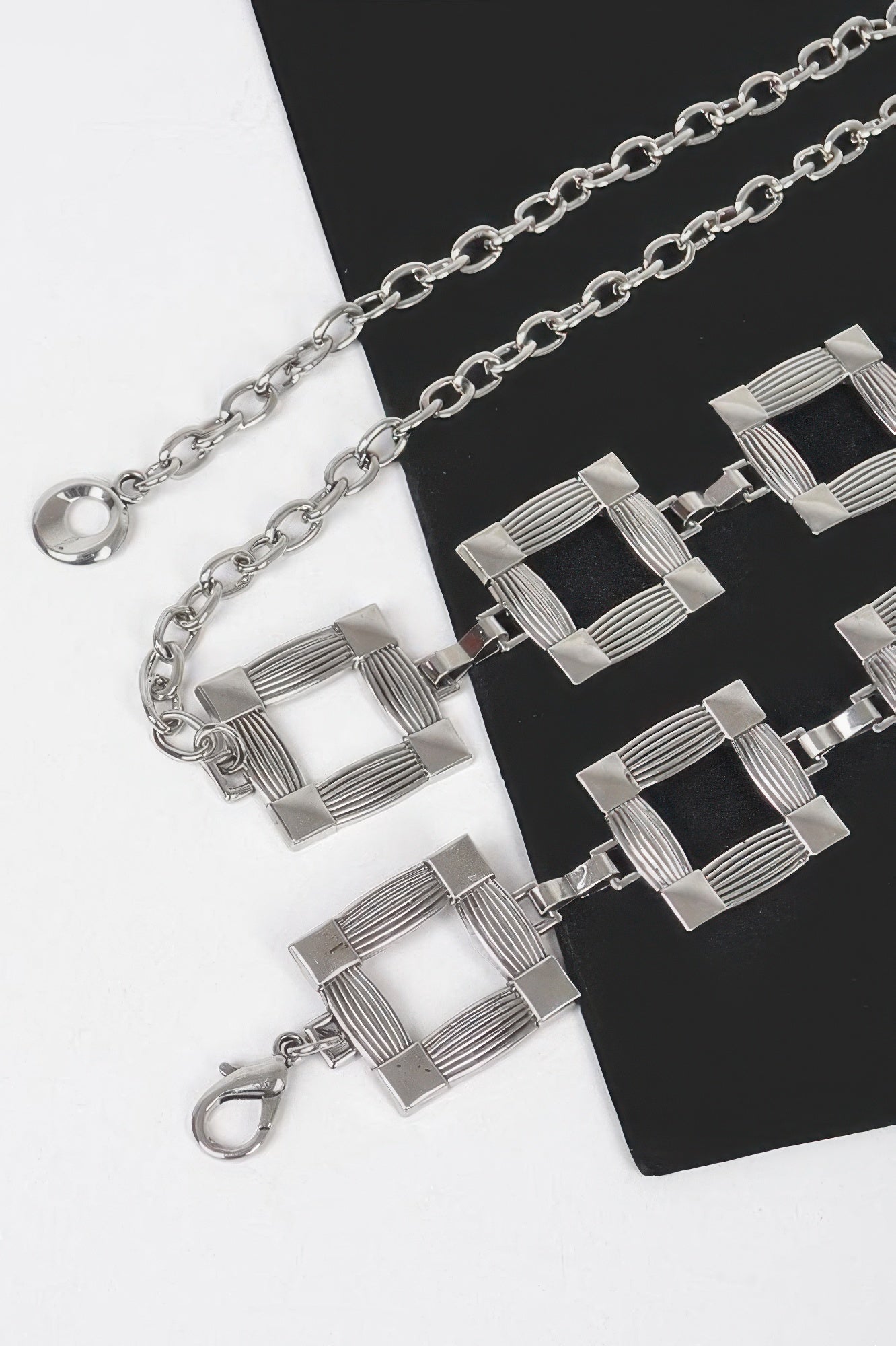 Square Metal Plus Size Chain Belt