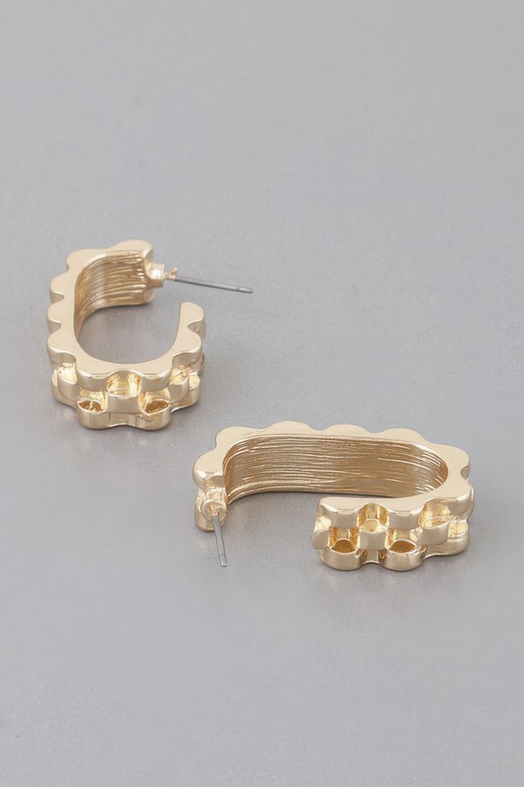 Textured Ware Brass Cuff Earrings