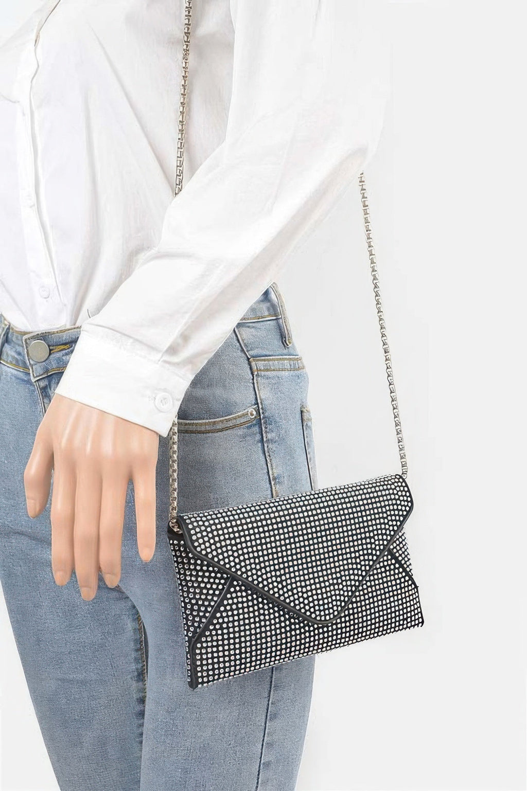 Hot Fix Rhinestones Envelope Clutch