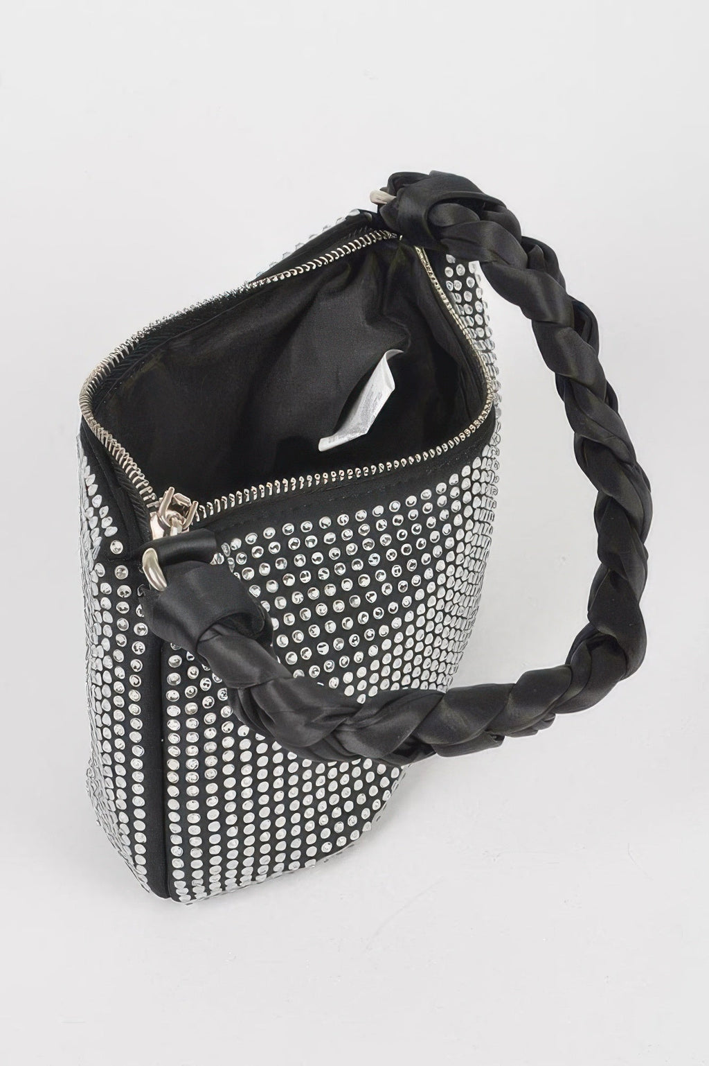 Hot Fix Stone Twisted Handle Small Hobo Bag