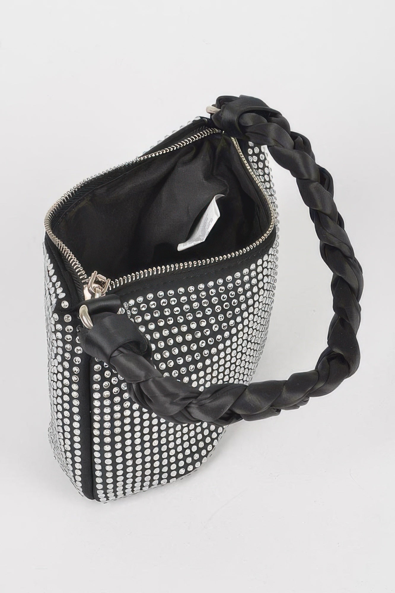 Hot Fix Stone Twisted Handle Small Hobo Bag
