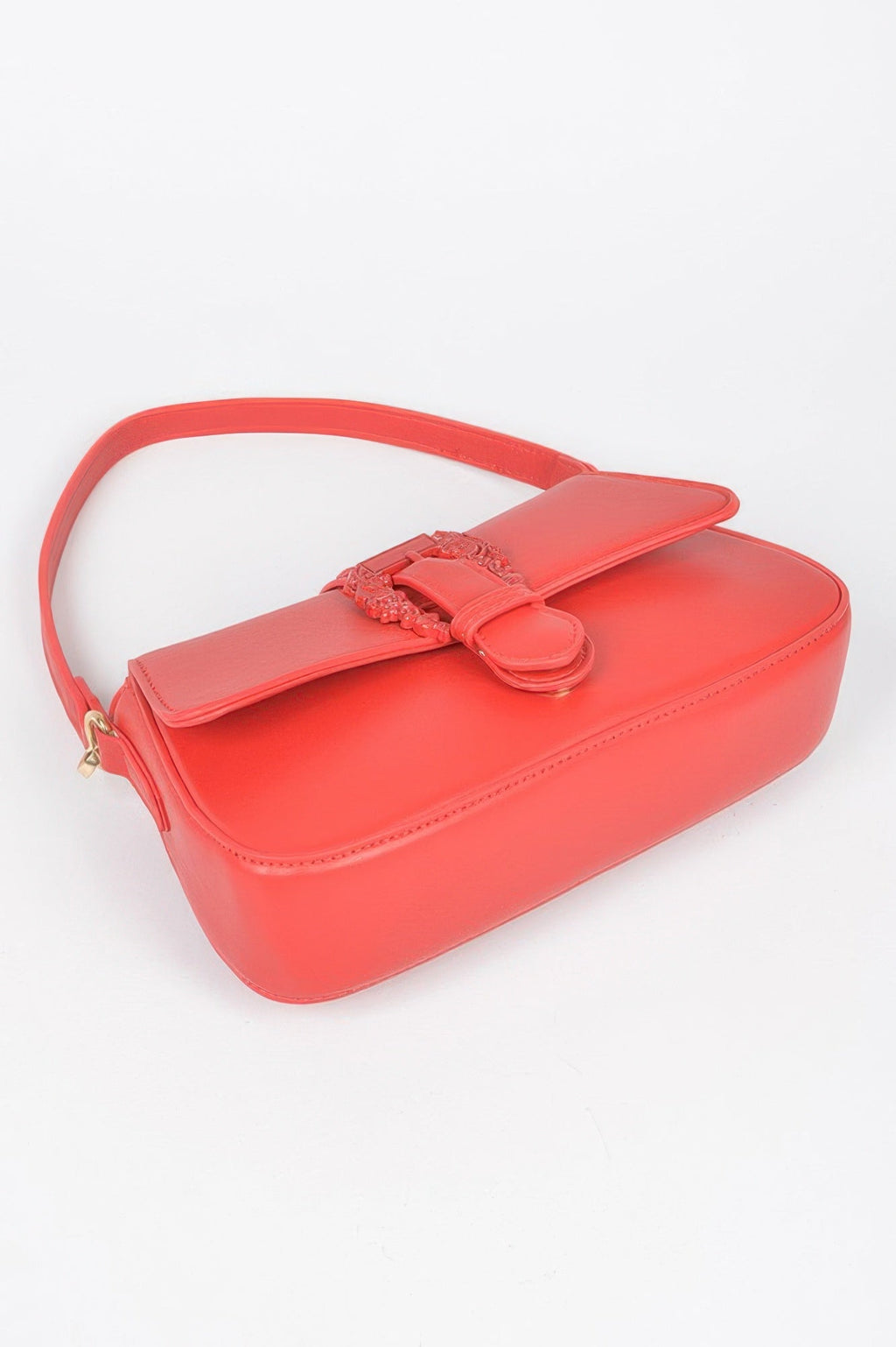 Vegan Metal Buckle Shoulder Bag