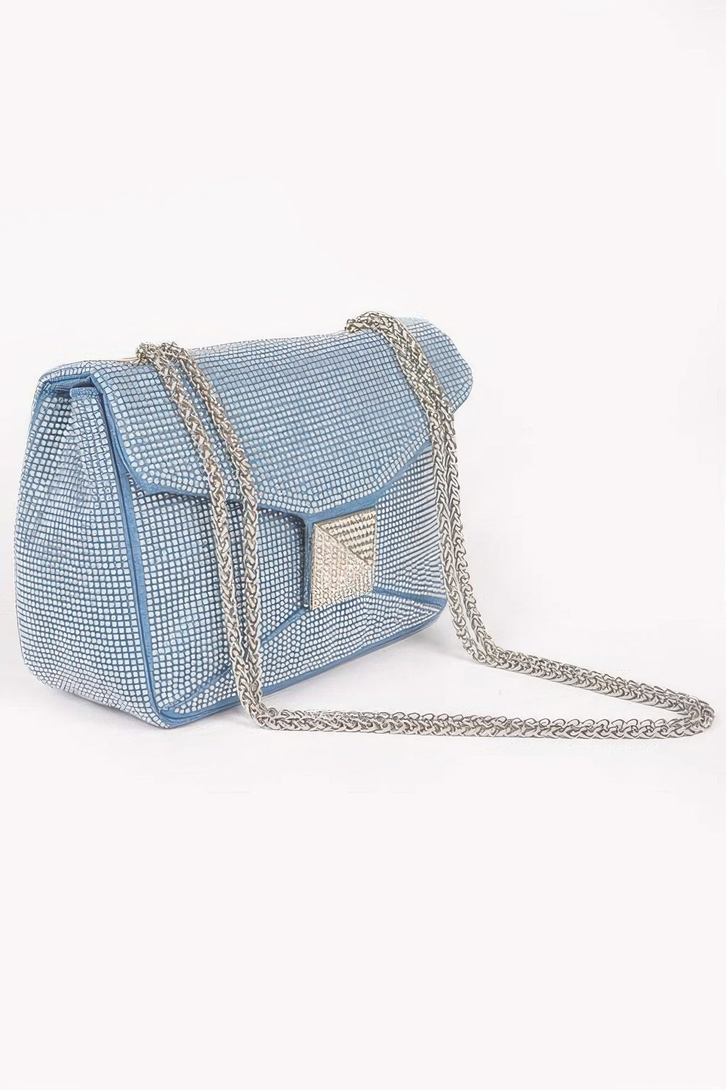 Hot Fix Rhinestone Denim Clutch
