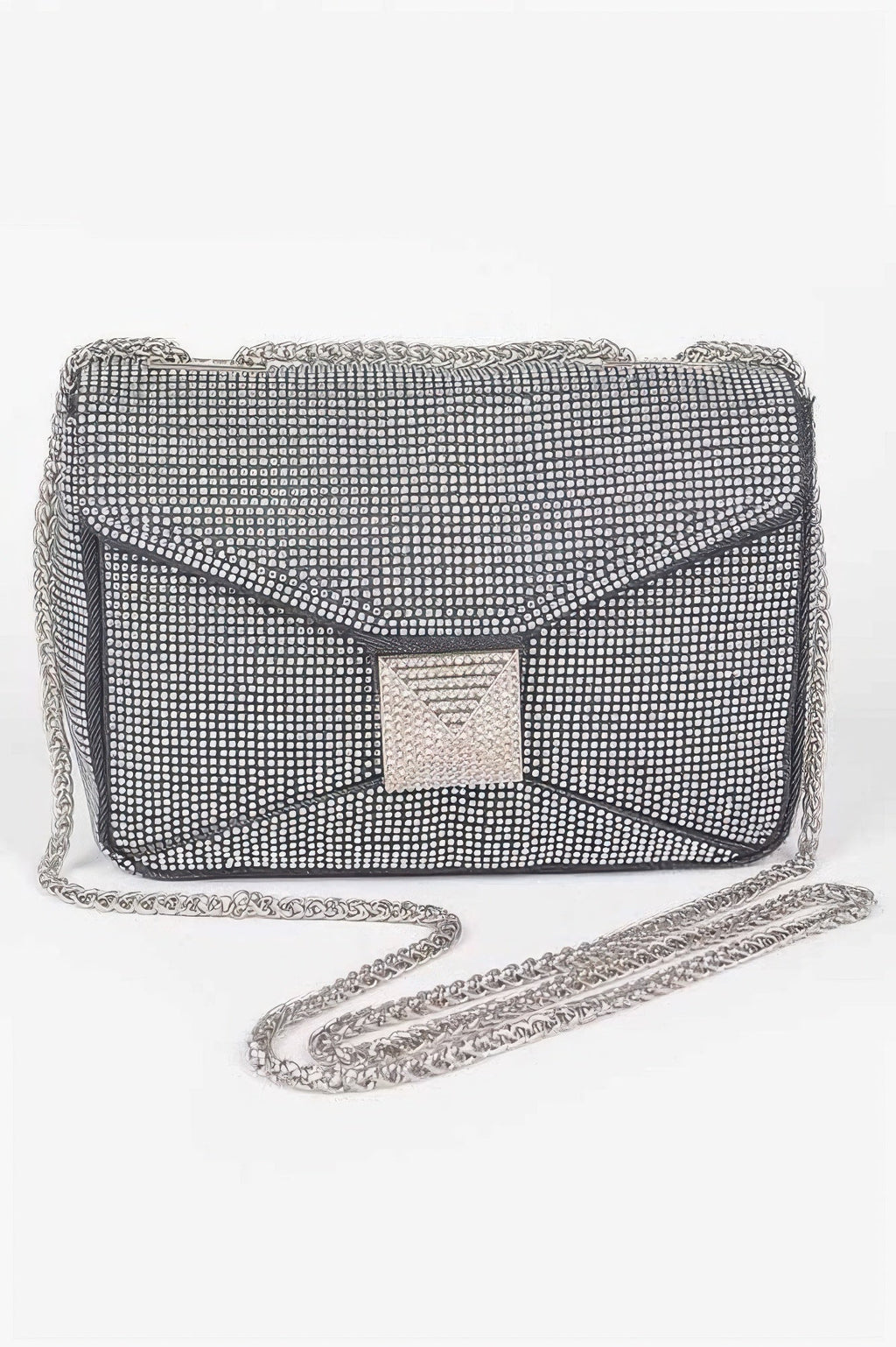 Hot Fix Rhinestone Denim Clutch