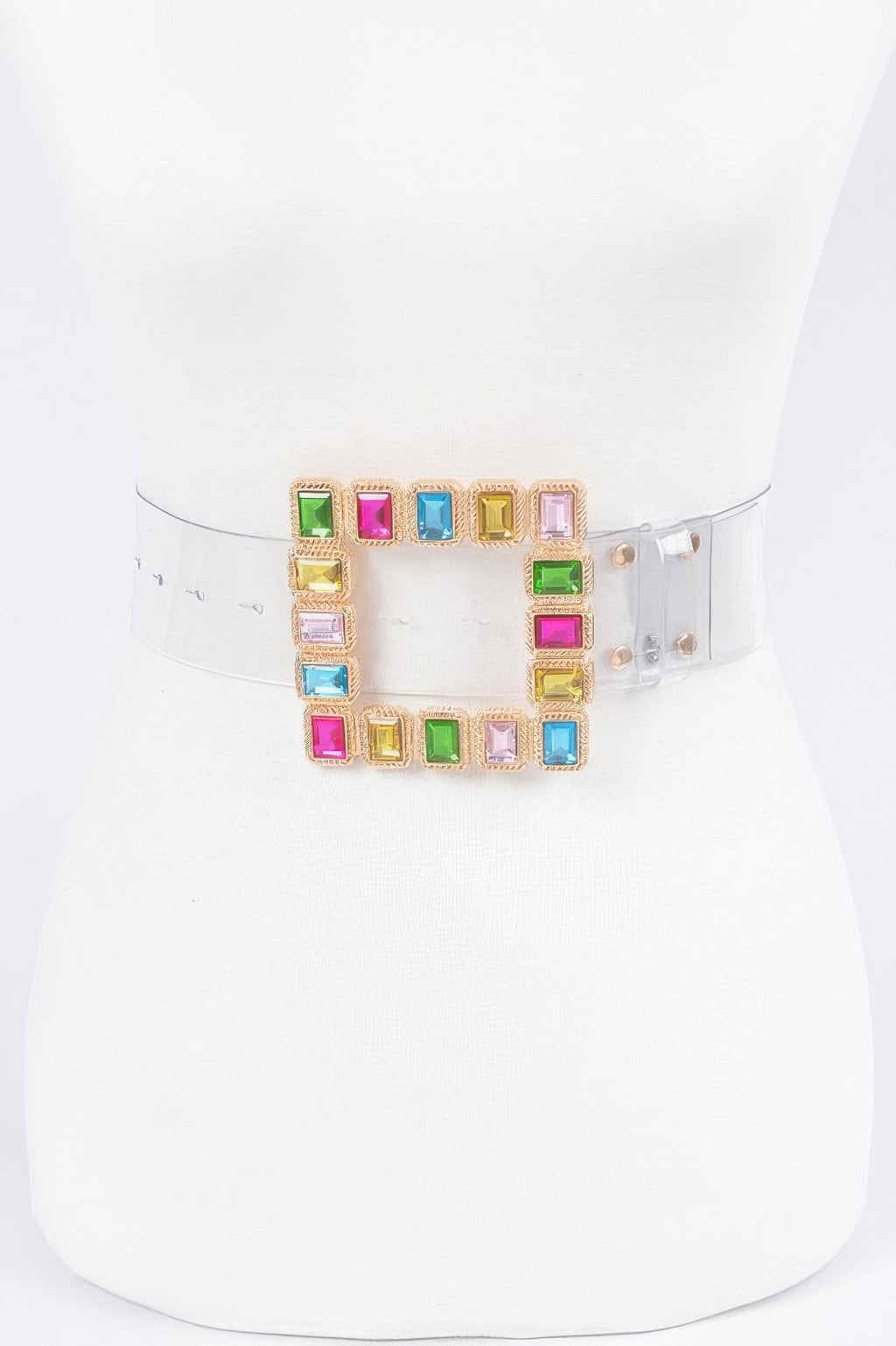 Stone Buckle Plus Size Transparent Belt
