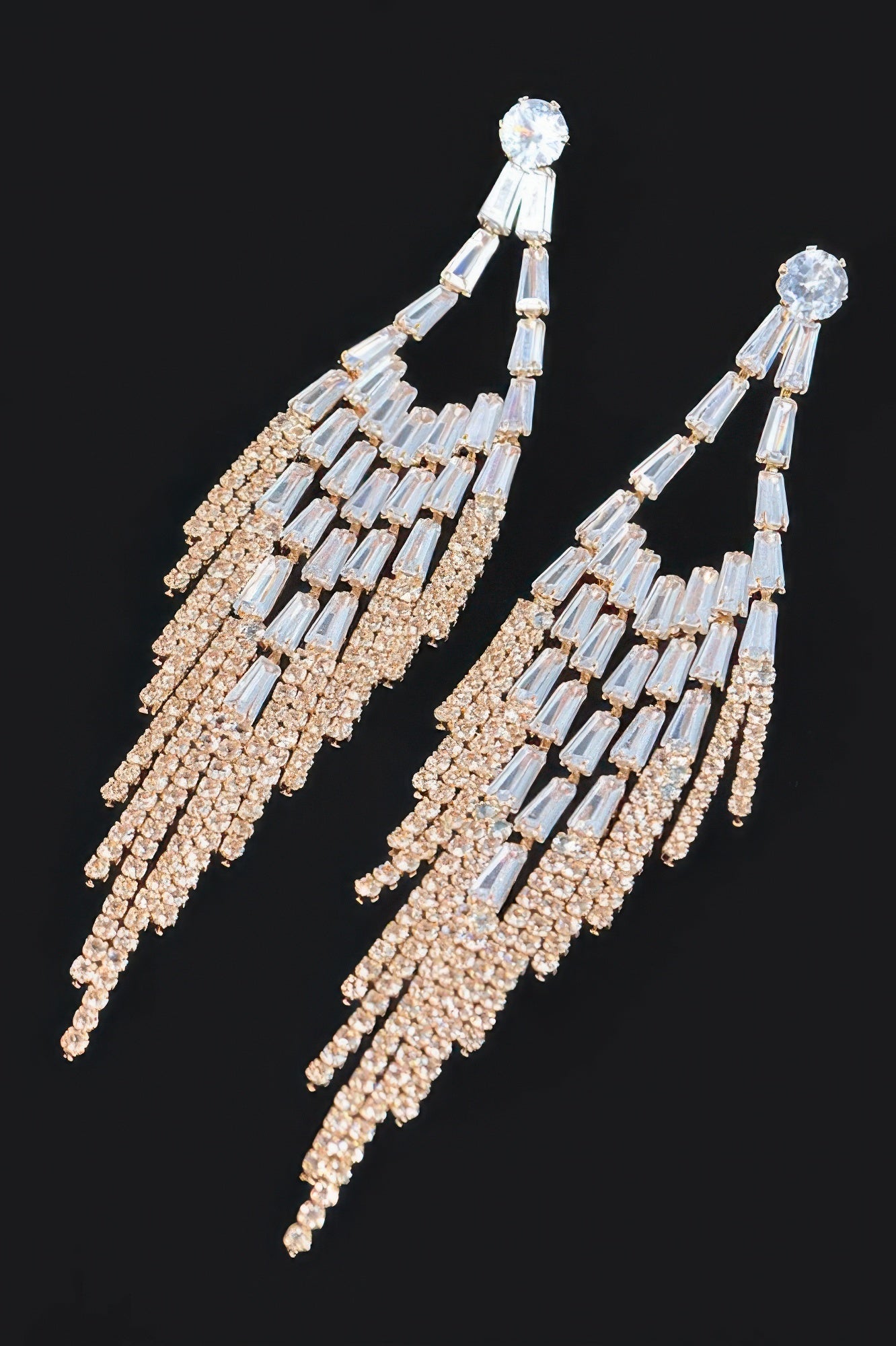 Cubic And Stone Fringe Earring