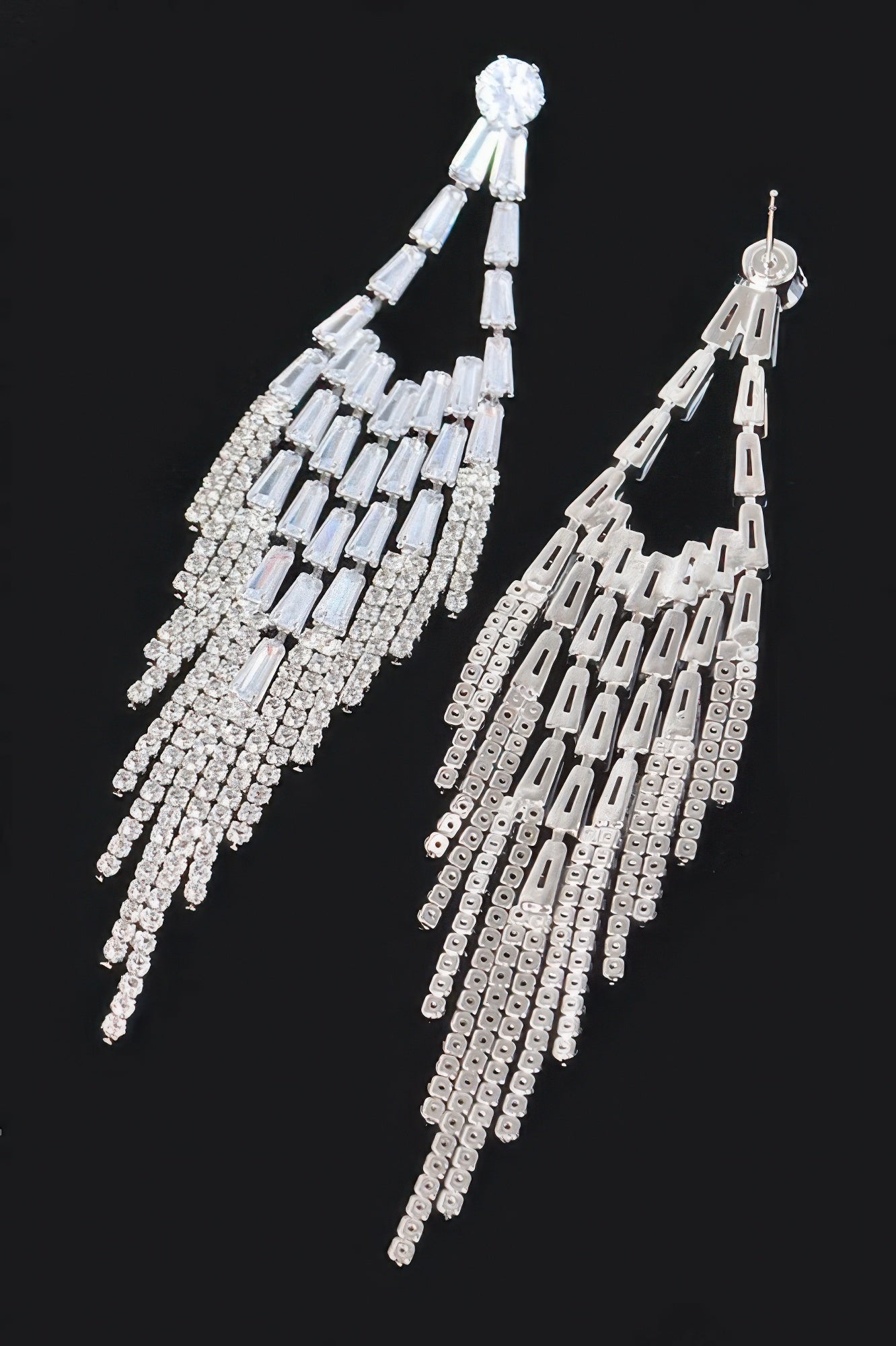 Cubic And Stone Fringe Earring