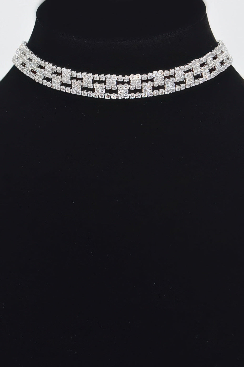 Aligned Rhinestone Choker