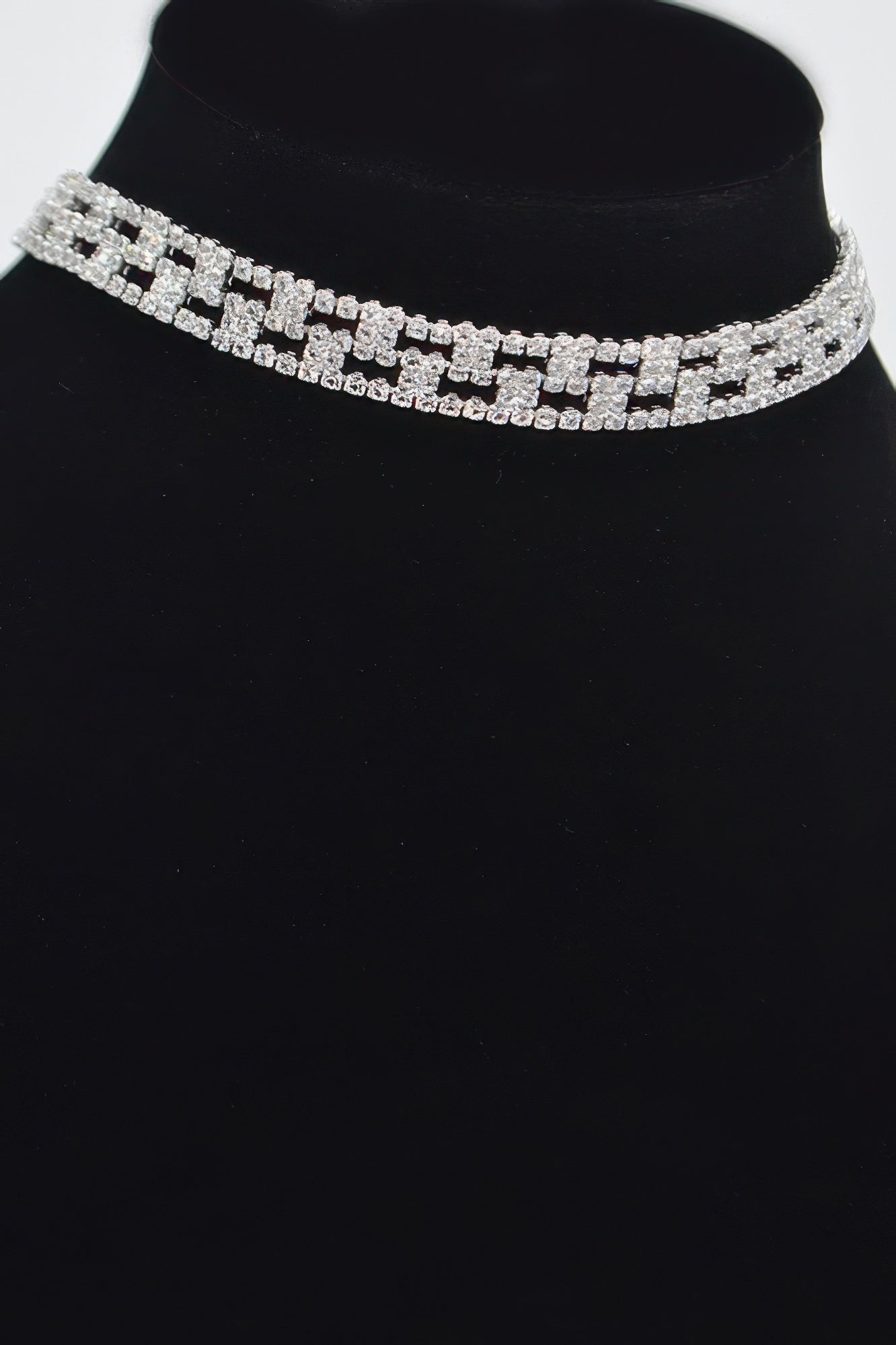 Aligned Rhinestone Choker