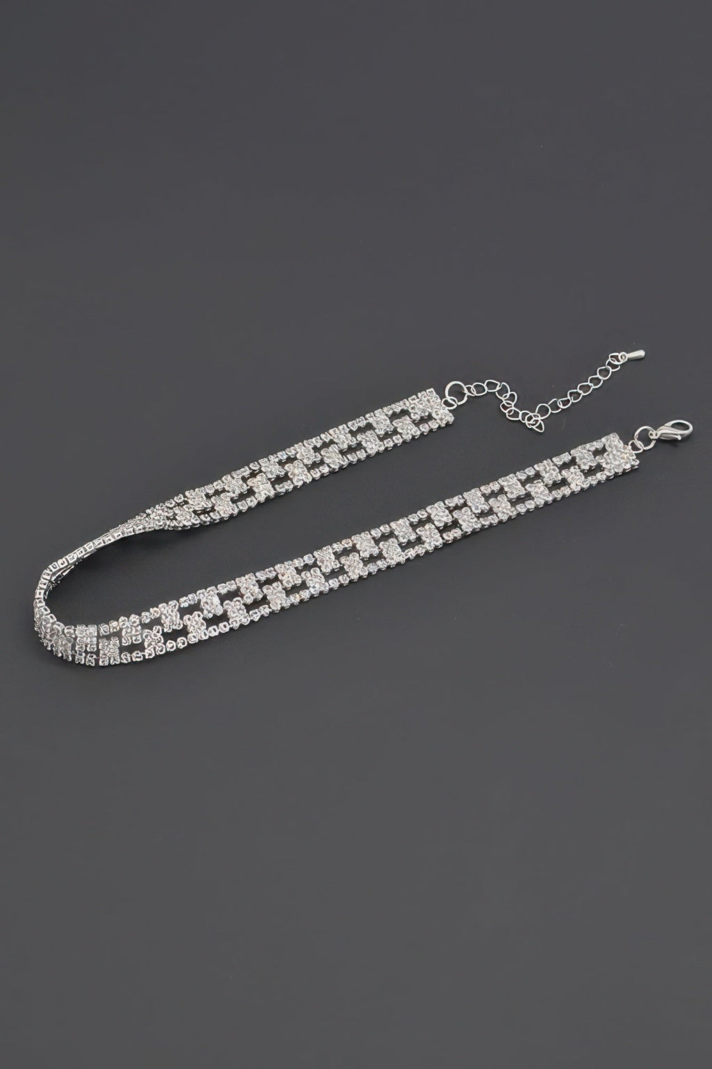 Aligned Rhinestone Choker