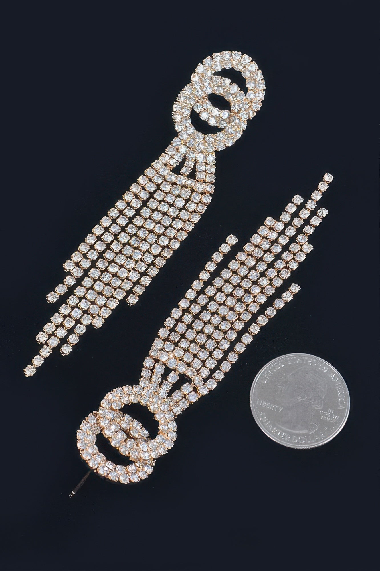 Rhinestone Fringe Earring