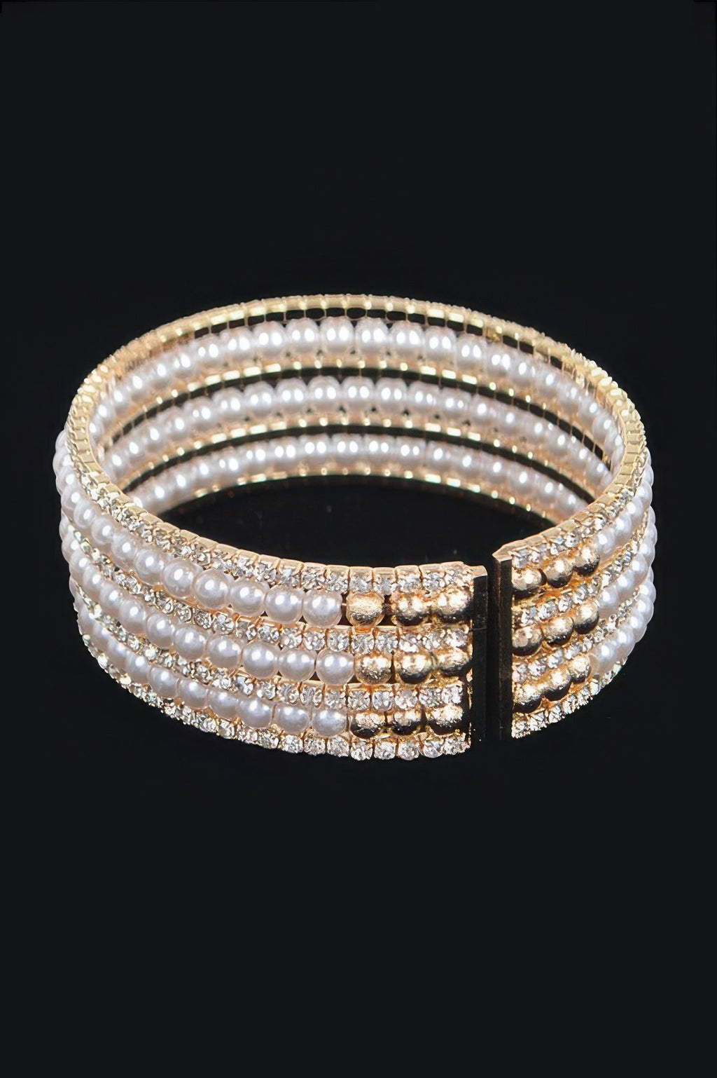 Pearl&stone Wire Bracelet