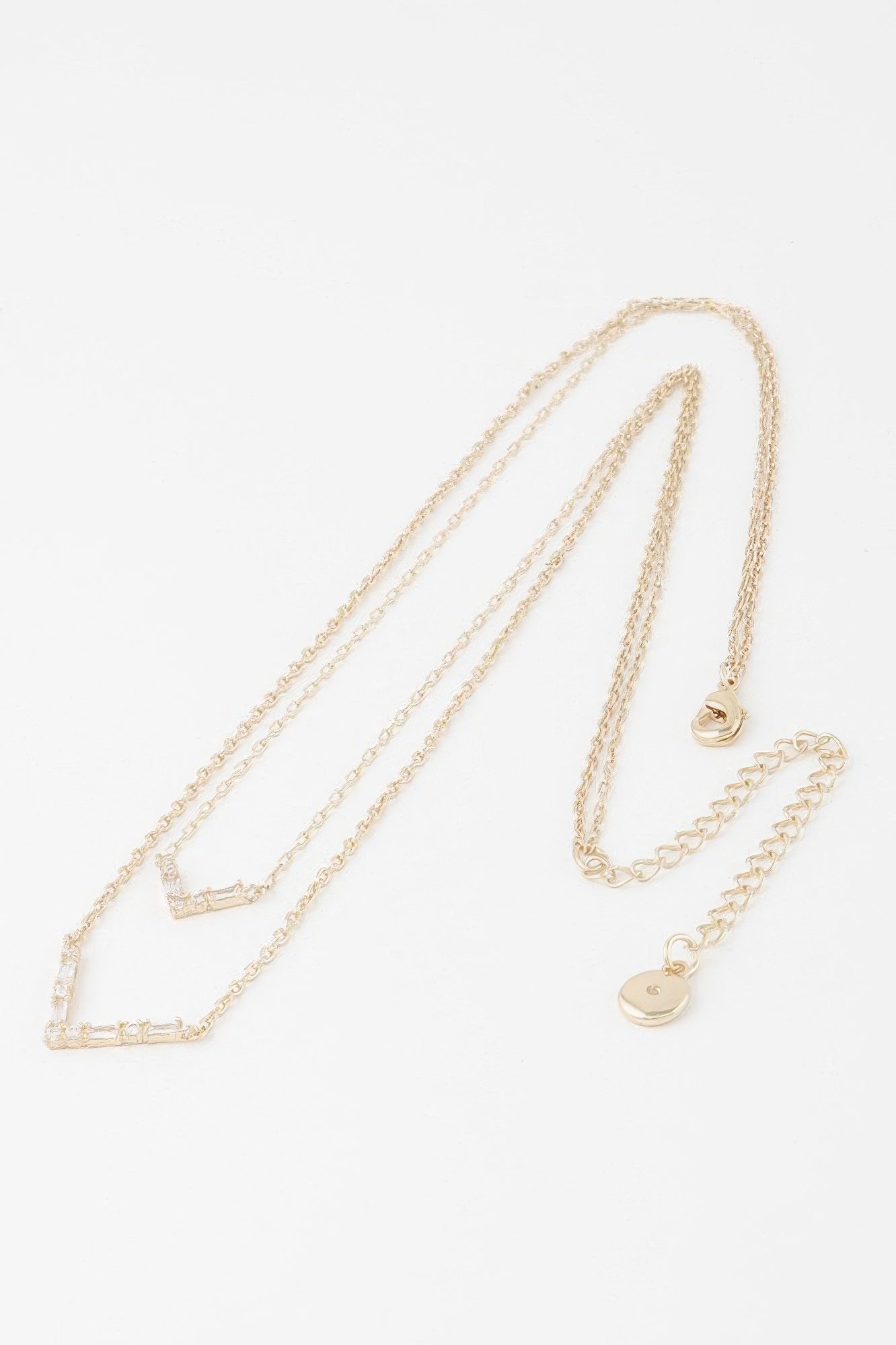Double Crystal V Necklace