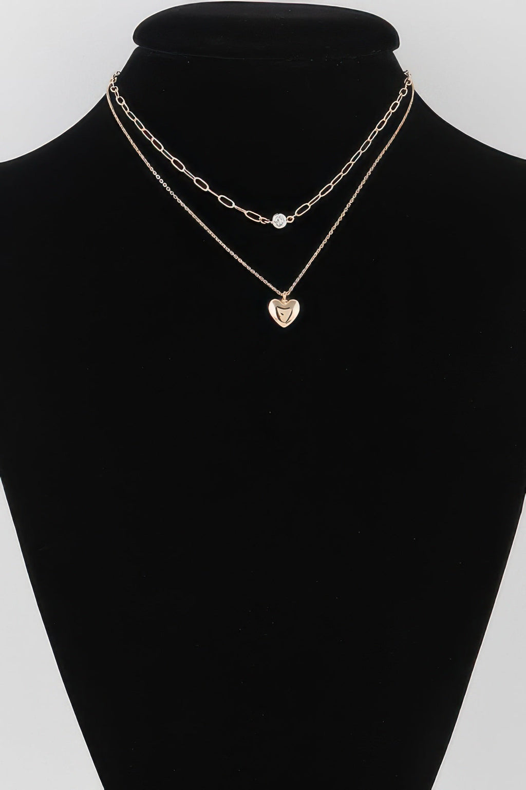 Double Heart Chain Necklace