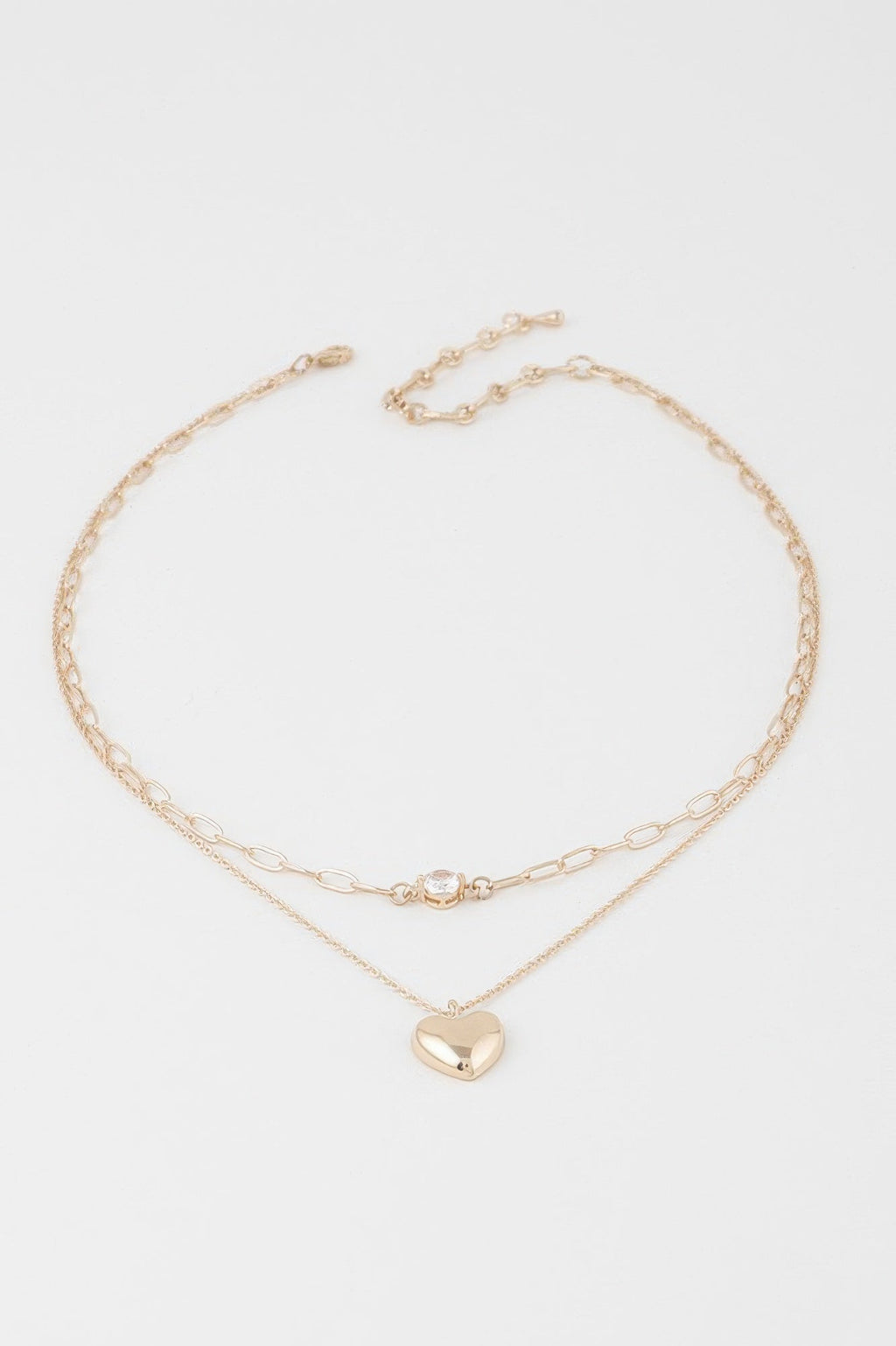 Double Heart Chain Necklace