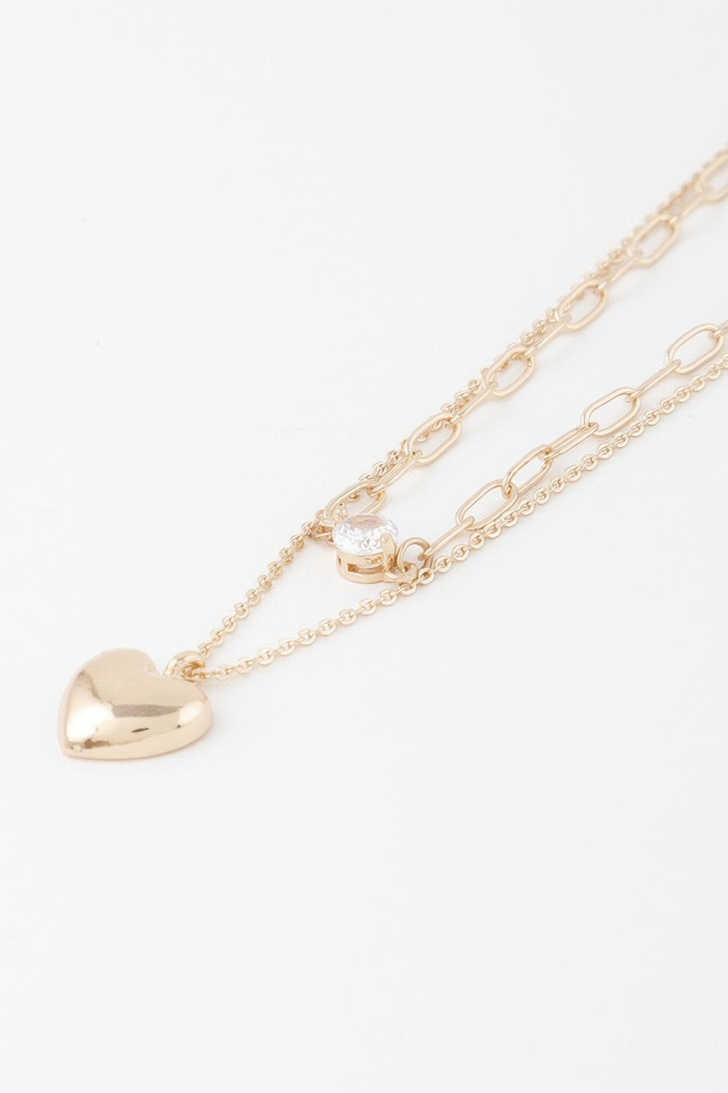 Double Heart Chain Necklace