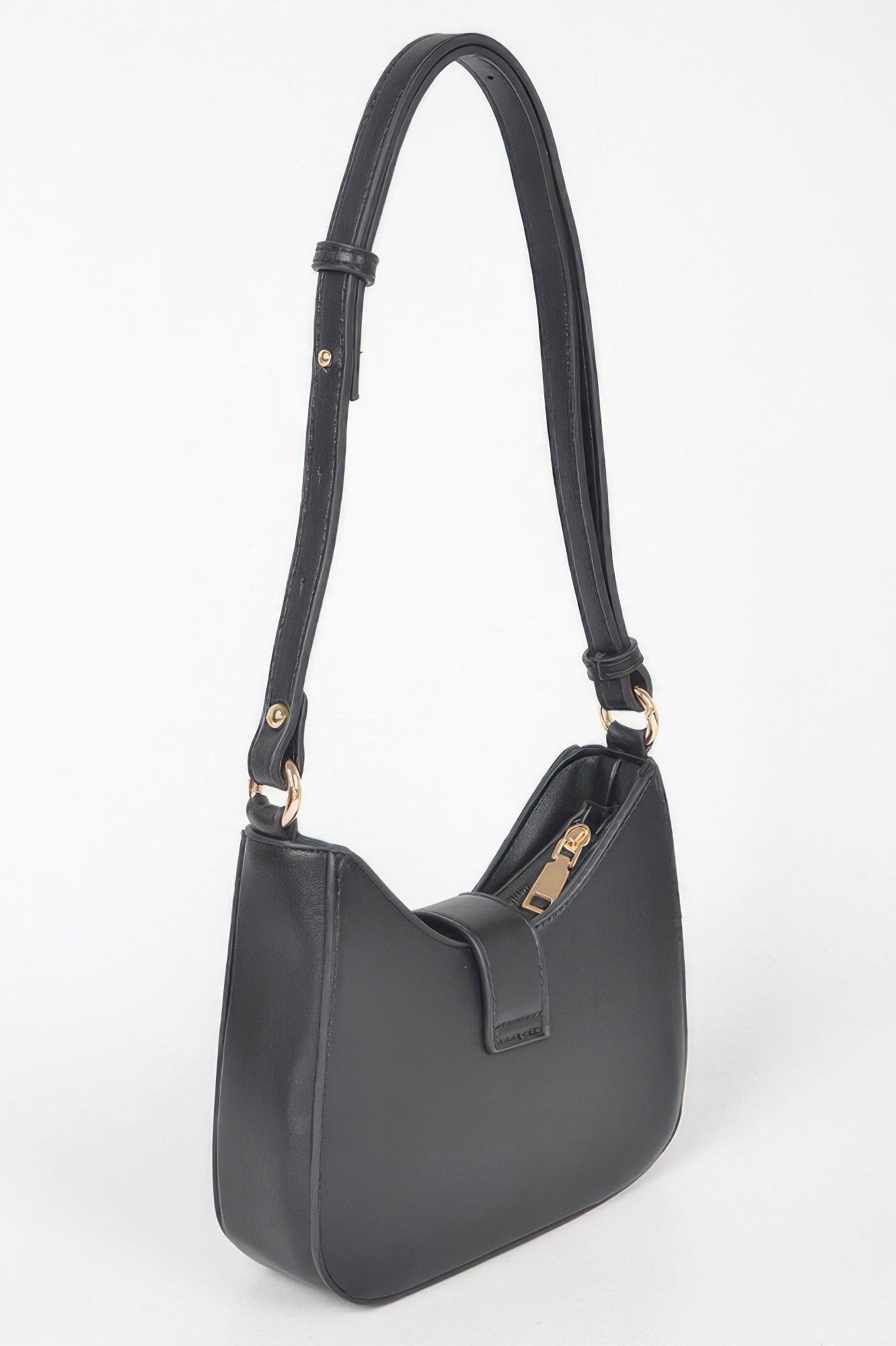Vegan Metal Buckle Shoulder Bag