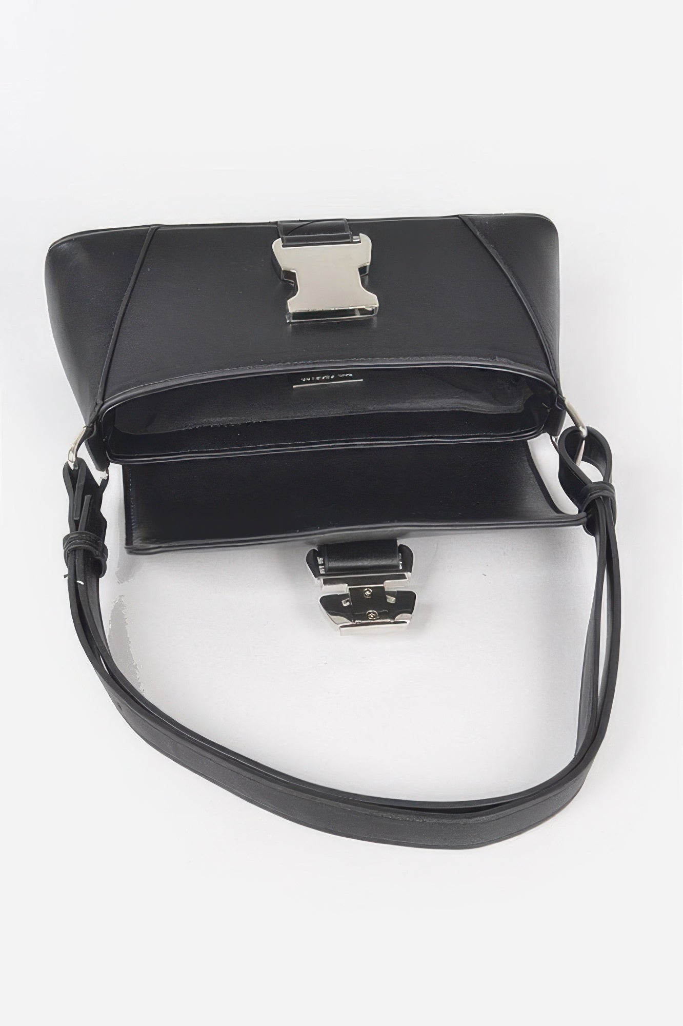 Faux Leather Metal Buckle Shoulder Bag