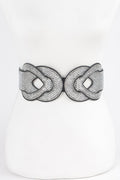 Multi Rhinestone Plus Size Elastic Belt