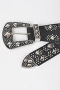 Multi Metal Studded Plus Size Elastic Belt