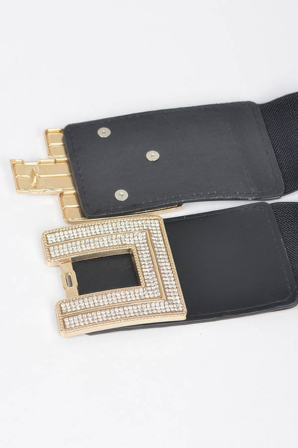 Rhinestone Buckles Plus Size Elastic Belt