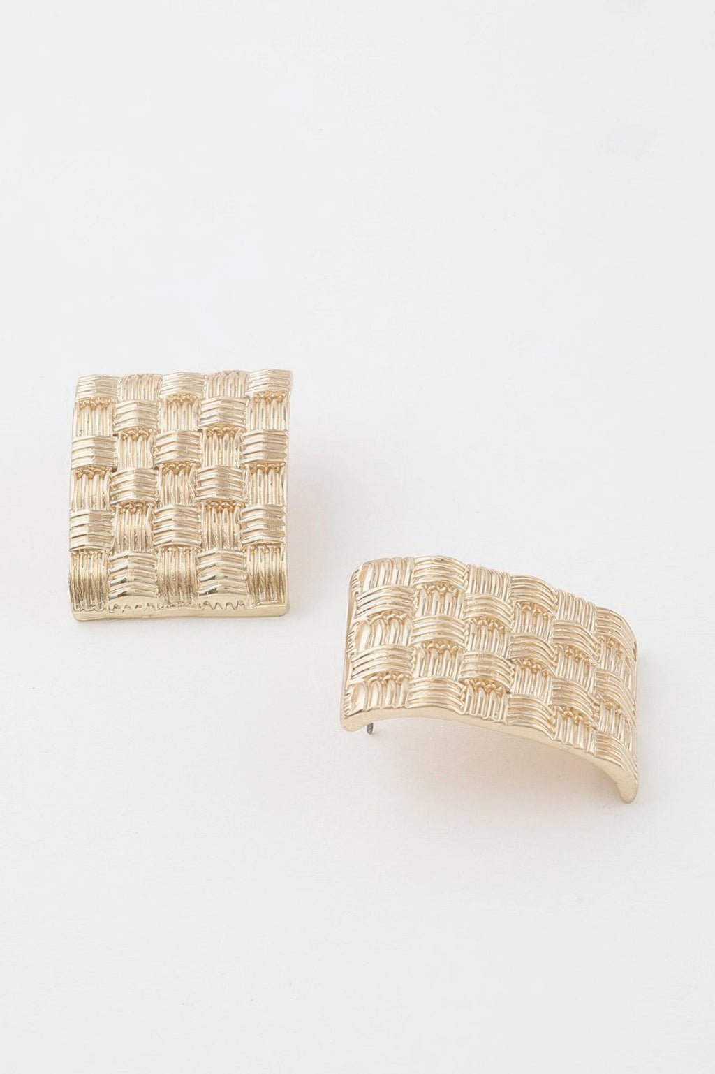 Cross Hatch Plate Earrings
