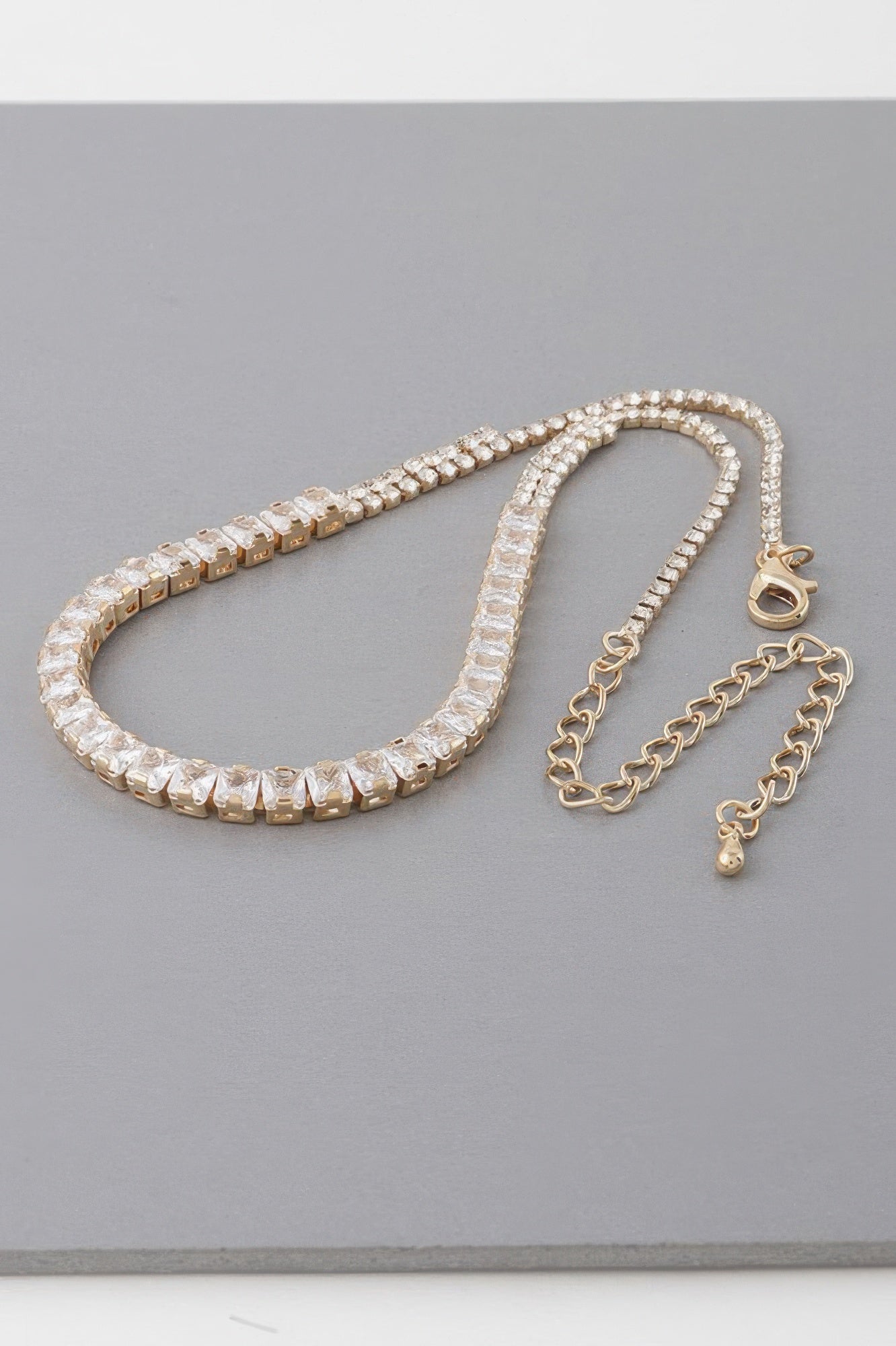 Cubic Rhinestone Choker Necklace