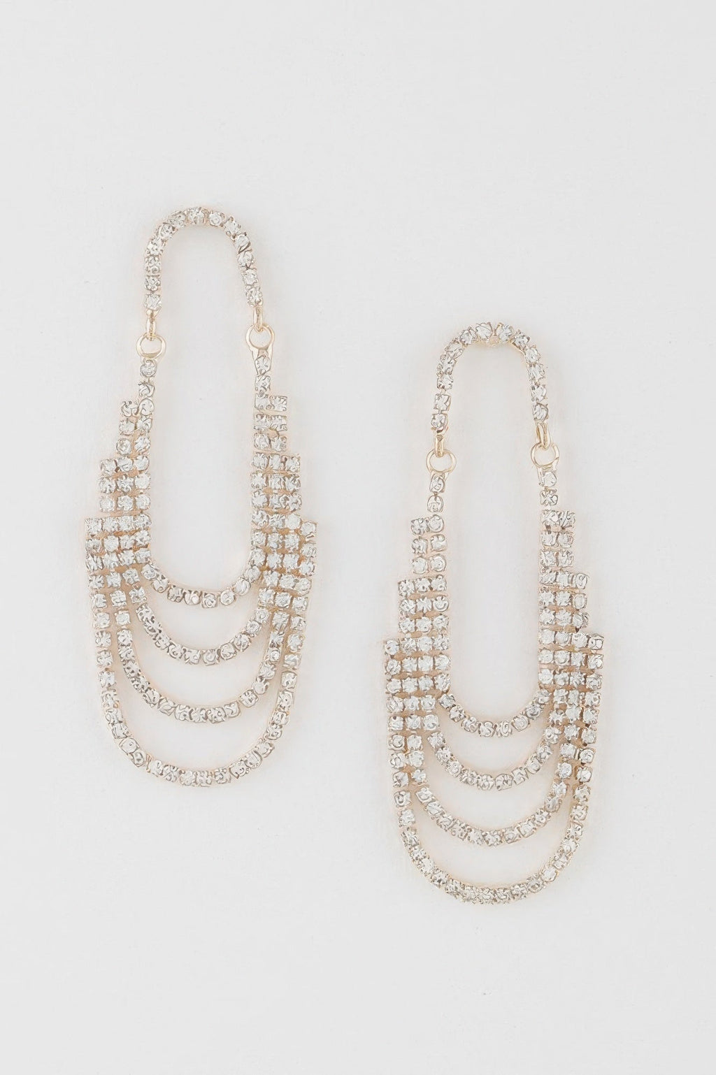 Multi Rhinestone Drop Earrings