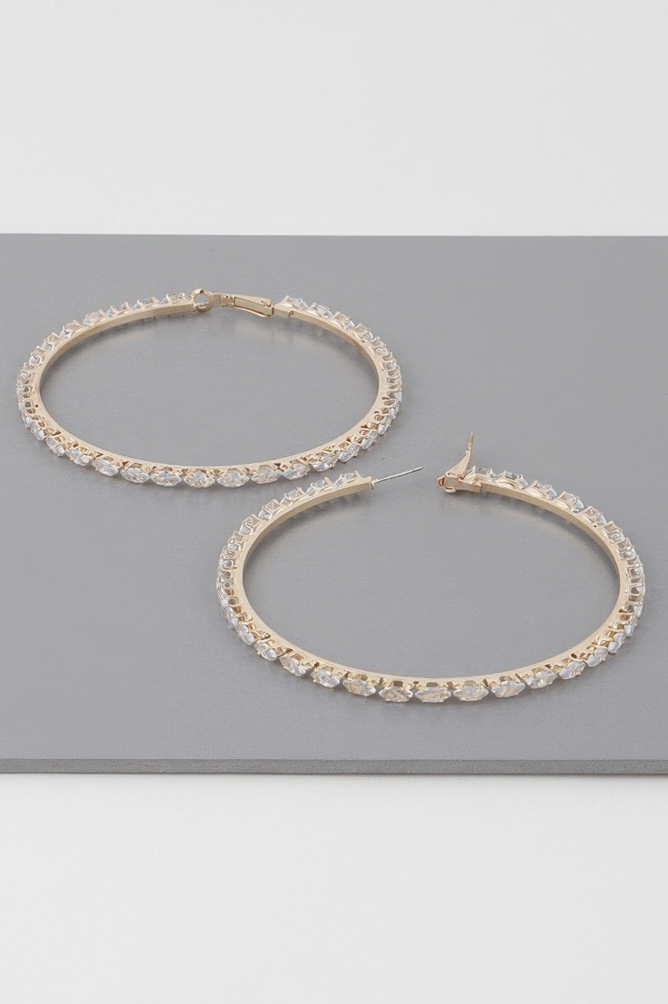 Teardrop Jeweled Hoop Earrings