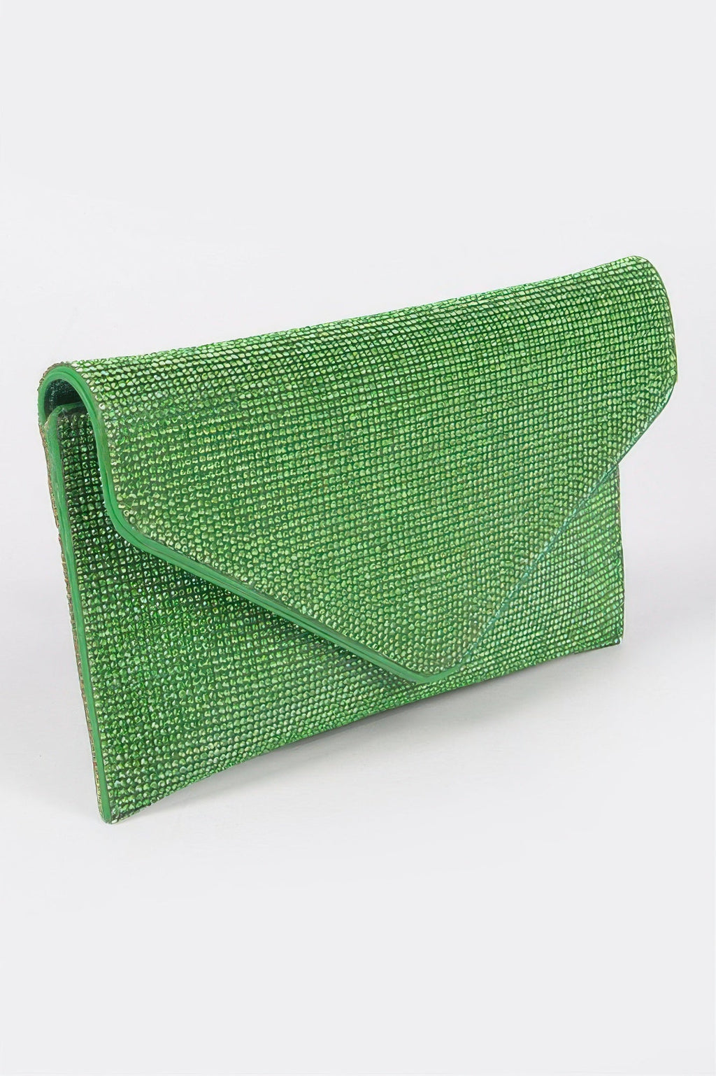 Full Rhinestone Envelope Chain Clutch