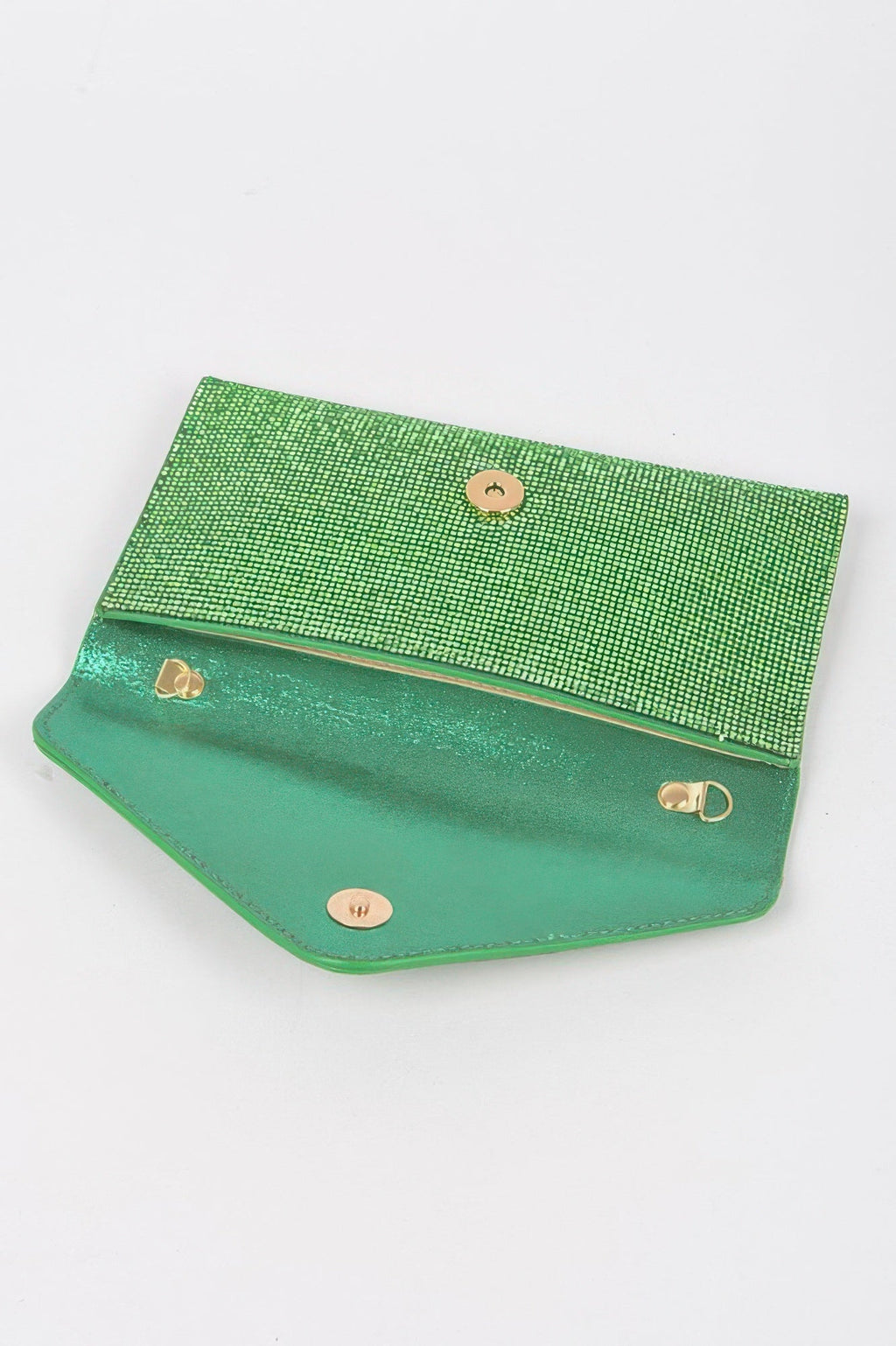 Full Rhinestone Envelope Chain Clutch