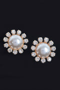 Pearl&stone Stud Earring