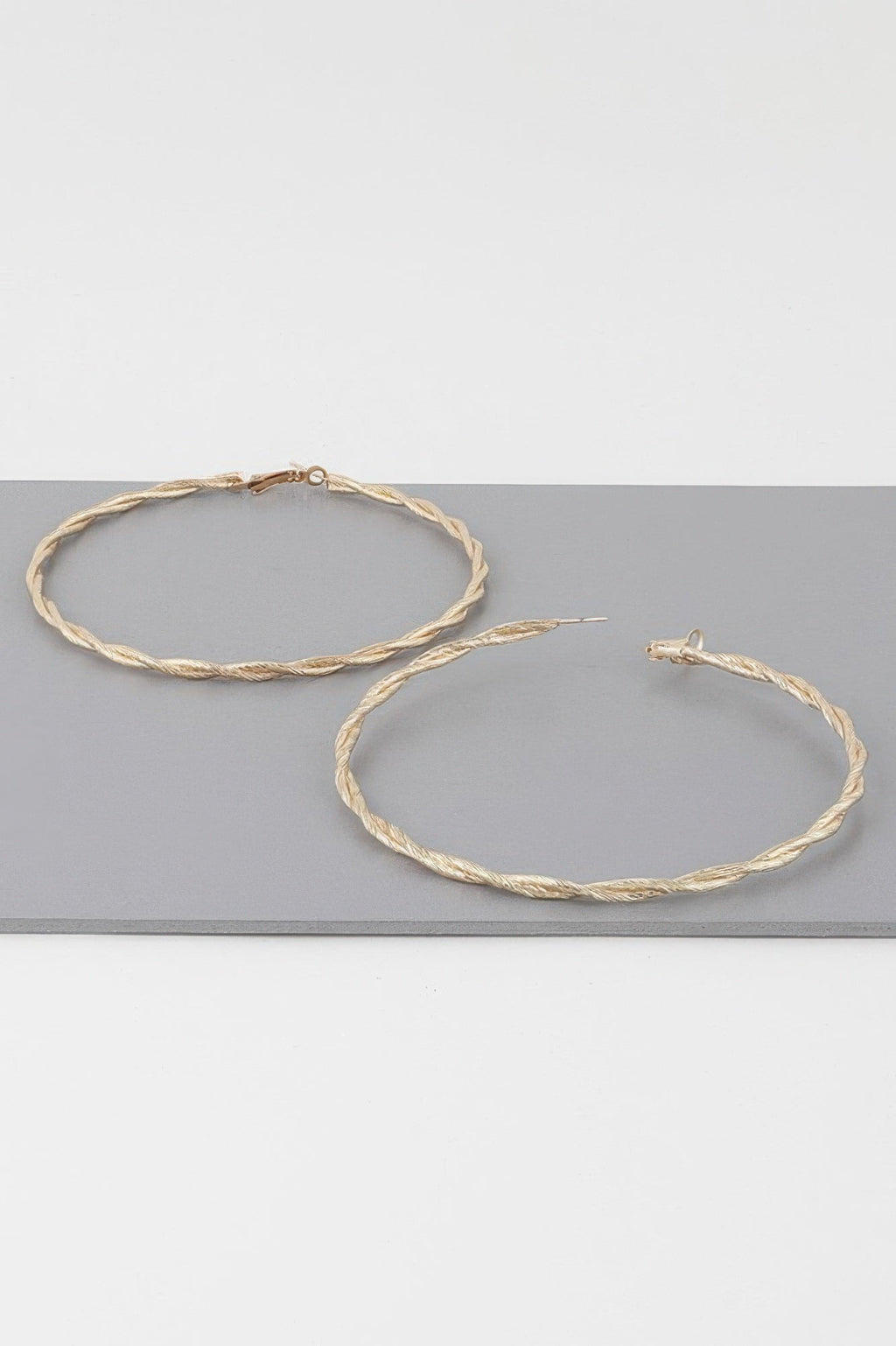 Wide Rope Twisted Hoop Earrings