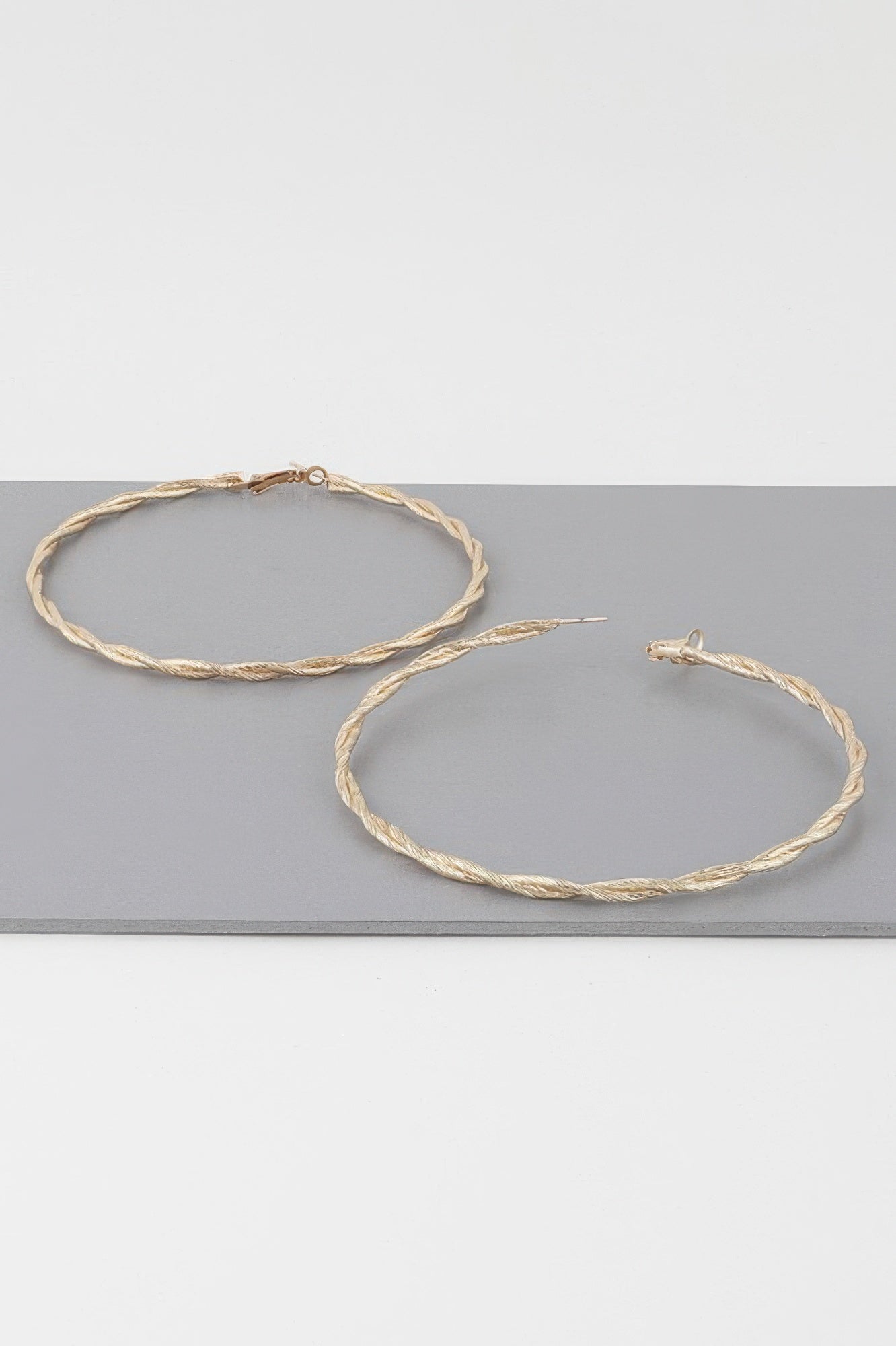 Wide Rope Twisted Hoop Earrings