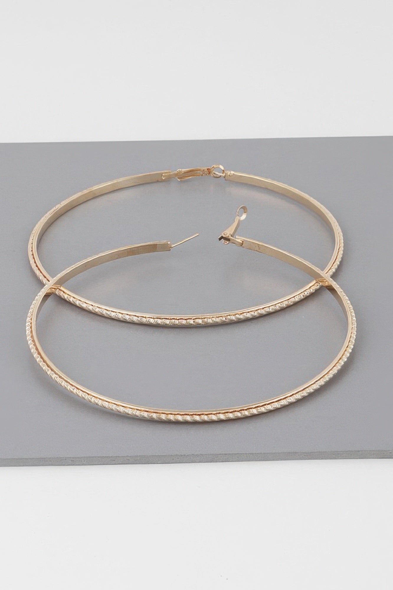 Wide Double Twisted Hoop Earrings