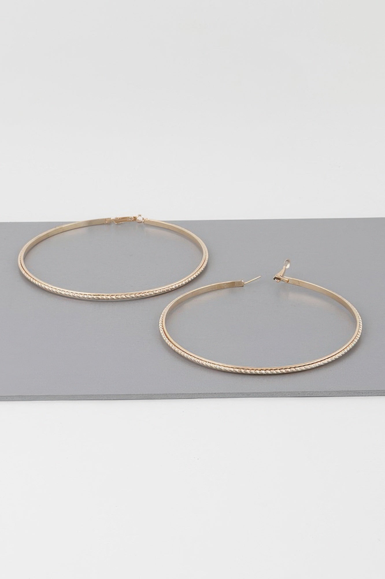 Wide Double Twisted Hoop Earrings